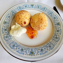 Cedar Knoll - Pandebono Columbian cheese rolls with pepper jelly and honey butter.