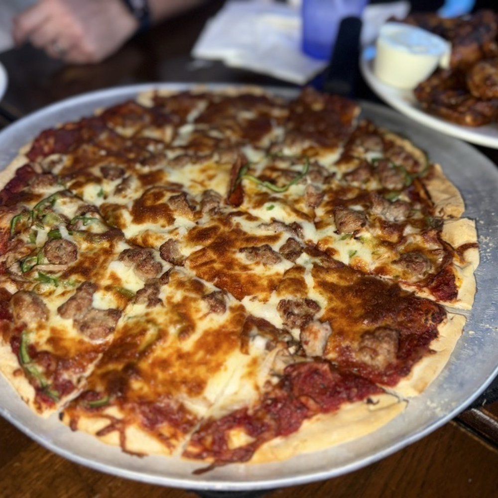 Ale Emporium - Thin Crust Deluxe Pizza - Pizza Near Me - Indianapolis, Indiana Ale Emporium - Thin Crust Deluxe Pizza - Pizza Near Me - Indianapolis, Indiana