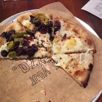 Your Pie - The Great White pizza with added olives, pineapples, and jalapeños. SO good! - Italian Near Me - Lawrenceville, Georgia