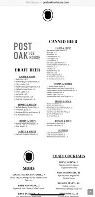 Menu photo 5 Post Oak Ice House Houston, TX Menu photo 5 Post Oak Ice House Houston, TX