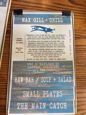 Menu photo 6 Max Gill and Grill Denver, CO