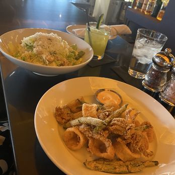 Napkins  - My girl, dinner, Caesar salad, along with crispy calamari and green beans with a cucumber jalapeño margarita - New American Near Me - Napa, California