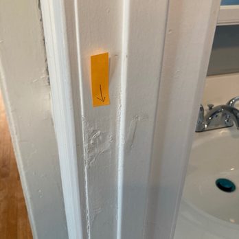Diamond Flooring - Didn't even sand or smooth the door frame - Flooring Near Me - Boston, Massachusetts