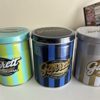 Garrett Popcorn Shops - These are the smallest tins called petite size. These will last 2 weeks in the sealed tin. They seal it for you. - Popcorn Shops Near Me - Chicago, Illinois