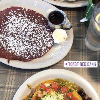 Toast - Traditional Benedict, Red Velvet Pancake and Huevos Rancheros. Yum! - Breakfast & Brunch Near Me - Red Bank, New Jersey