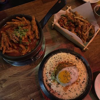 Hanshin Pocha - chicken feet, chicken gizzard and fries, kimchi fried rice - all delicious! - Korean Near Me - Oakland, California Hanshin Pocha - chicken feet, chicken gizzard and fries, kimchi fried rice - all delicious! - Korean Near Me - Oakland, California