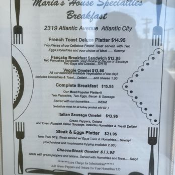 Maria's Luncheonette - Menu - Breakfast & Brunch Near Me - Atlantic City, New Jersey Maria's Luncheonette - Menu - Breakfast & Brunch Near Me - Atlantic City, New Jersey