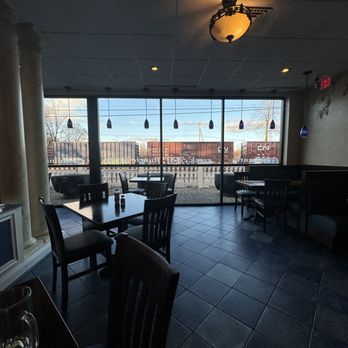 Hellenic Kouzina - Watching the train go by from the dining area. - Cafes Near Me - Mechanicsburg, Pennsylvania Hellenic Kouzina - Watching the train go by from the dining area. - Cafes Near Me - Mechanicsburg, Pennsylvania