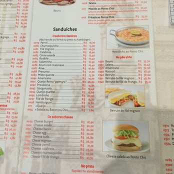 Ponto Chic - Menu part 3 - Sandwiches Near Me - São Paulo, SP