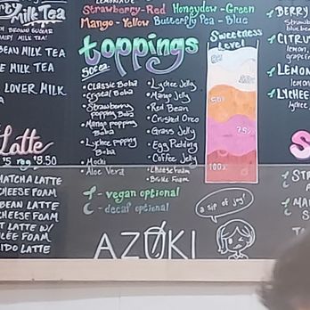 Azuki Tea - More options on the menu - Bubble Tea Near Me - Thousand Oaks, California