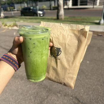 Songbird Coffee & Tea House - iced matcha latte with oatmilk and honey + coffee cake! - Coffee & Tea Near Me - Phoenix, Arizona Songbird Coffee & Tea House - iced matcha latte with oatmilk and honey + coffee cake! - Coffee & Tea Near Me - Phoenix, Arizona