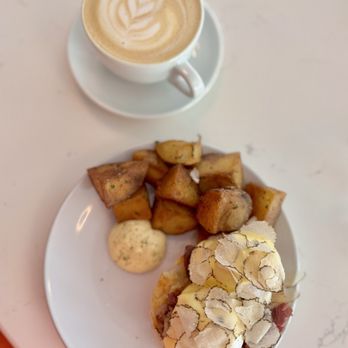 Cullum's Attaboy - Vanilla latte and brisket eggs Benedict - Breakfast & Brunch Near Me - San Antonio, Texas
