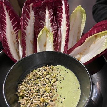 One Fish Raw Bar - Chicory Salad Chicory Root Vin, Nuts & Seeds - Seafood Near Me - Campbell, California One Fish Raw Bar - Chicory Salad Chicory Root Vin, Nuts & Seeds - Seafood Near Me - Campbell, California