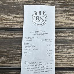 Total for two entrees and appetizer Total for two entrees and appetizer