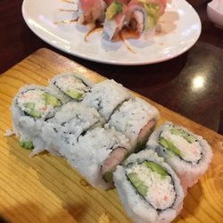 BN Sushi & Grill - California roll (near front), Cedar Hill roll minus cream cheese (back)