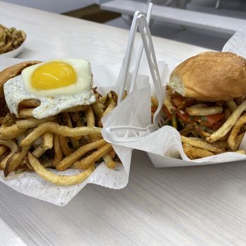 Frita Batidos - Beef Frita loco with bacon and Chorizo Frita loco with Garlic Cilantro Fries - Cuban Near Me - Ann Arbor, Michigan Frita Batidos - Beef Frita loco with bacon and Chorizo Frita loco with Garlic Cilantro Fries - Cuban Near Me - Ann Arbor, Michigan