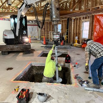 Cornerstone Construction - Installing / Drilling 14 Foundation Footing Supports - General Contractors Near Me - Lynnfield, Massachusetts