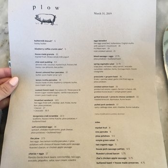 Plow - Menu on 3/31/19 - Breakfast & Brunch Near Me - San Francisco, California Plow - Menu on 3/31/19 - Breakfast & Brunch Near Me - San Francisco, California