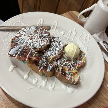 Mother's Cupboard - Fruity pebbles french toast with lemon butter - Breakfast & Brunch Near Me - Syracuse, New York Mother's Cupboard - Fruity pebbles french toast with lemon butter - Breakfast & Brunch Near Me - Syracuse, New York