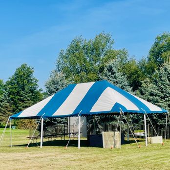 Active Tent Rental - 20' x 30' Blue and White Pole Tent - Party Equipment Rentals Near Me - Clarkston, Michigan Active Tent Rental - 20' x 30' Blue and White Pole Tent - Party Equipment Rentals Near Me - Clarkston, Michigan
