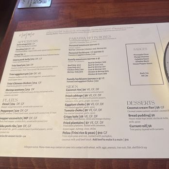 Cane - Menu presented ; there is more drinks - Trinidadian Near Me - Washington, DC, District of Columbia