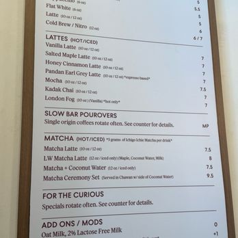 Little While - Menu - Coffee & Tea Near Me - San Diego, California Little While - Menu - Coffee & Tea Near Me - San Diego, California