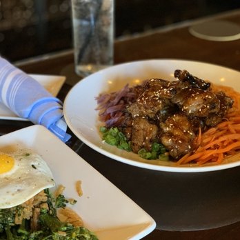 Bosscat Kitchen & Libations - Seoul Steak Bowl Lunch and Sweet Baby Broccoli - New American Near Me - Houston, Texas Bosscat Kitchen & Libations - Seoul Steak Bowl Lunch and Sweet Baby Broccoli - New American Near Me - Houston, Texas