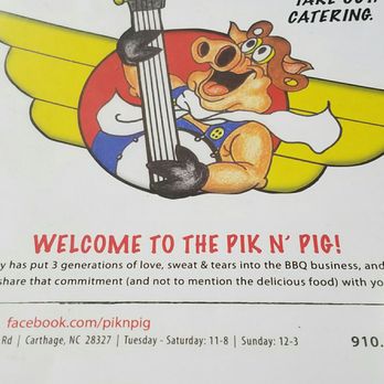 Pik N Pig - Menus - Barbeque Near Me - Carthage, North Carolina Pik N Pig - Menus - Barbeque Near Me - Carthage, North Carolina