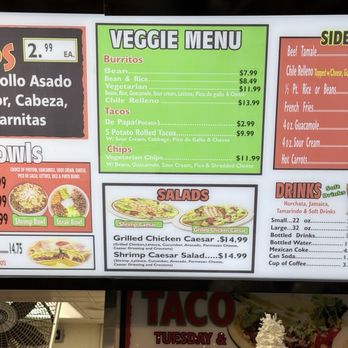Cotija's Taco Shop - Veggie menu - Mexican Near Me - Temecula, California
