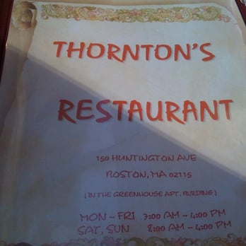 Thornton's Restaurant - Breakfast & Brunch Near Me - Boston, Massachusetts