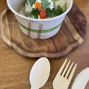 European Dumplings Cafe - Plant based bowl and bamboo cutlery - Modern European Near Me - San Antonio, Texas European Dumplings Cafe - Plant based bowl and bamboo cutlery - Modern European Near Me - San Antonio, Texas