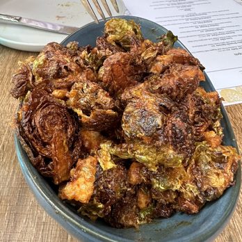 Darla Cafe - Brussel Sprouts with Chicharone- awesome flavor. - Asian Fusion Near Me - Saratoga, California Darla Cafe - Brussel Sprouts with Chicharone- awesome flavor. - Asian Fusion Near Me - Saratoga, California