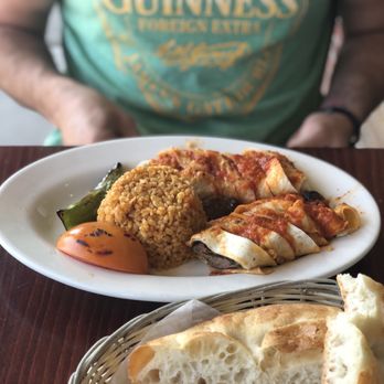 Istanbul Cafe - Beyti Special with Red Rice - Turkish Near Me - Centereach, New York