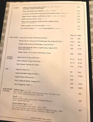 Menu photo 1 Wilde - The Restaurant Dublin, D Menu photo 1 Wilde - The Restaurant Dublin, D