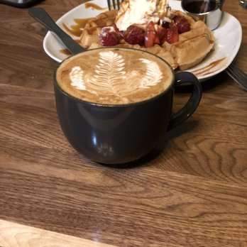 Chai Coffee Co - The Fawn Latte, and their Chai Waffle! Both extremely delicious. - Coffee & Tea Near Me - Yucaipa, California Chai Coffee Co - The Fawn Latte, and their Chai Waffle! Both extremely delicious. - Coffee & Tea Near Me - Yucaipa, California