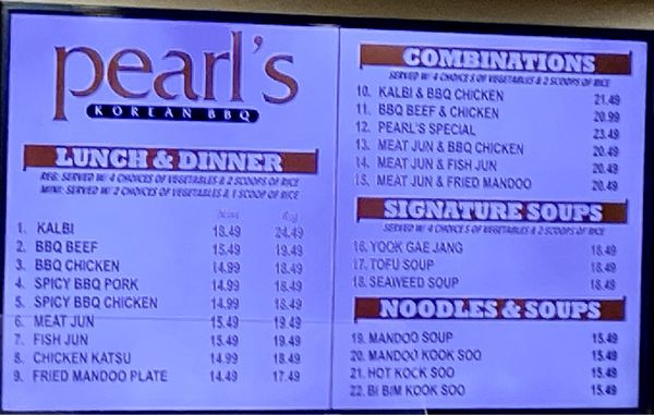 Menu photo 7 Pearl's Korean BBQ Honolulu, HI Menu photo 7 Pearl's Korean BBQ Honolulu, HI