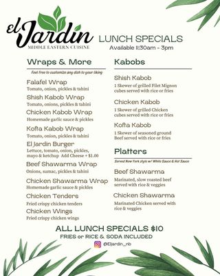 Menu photo 1 El Jardin North Bergen, NJ Menu photo 1 El Jardin North Bergen, NJ