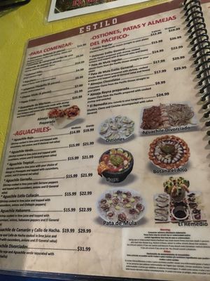 Menu photo 7 Mariscos El General Pasadena, TX