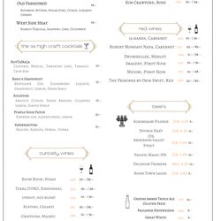 The Six Social House - Drink Menu