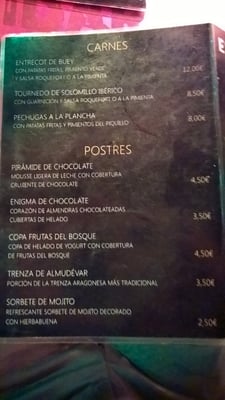 Menu photo 1 El Patio del Plata Zaragoza, Z