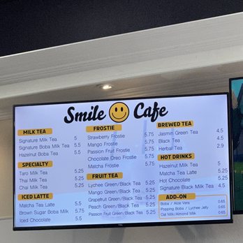 Smile Cafe - Menu - Bubble Tea Near Me - Las Vegas, Nevada