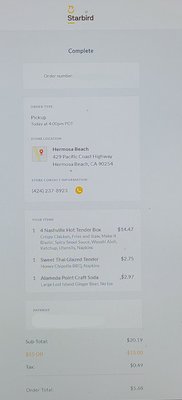 Menu photo 8 Starbird Chicken Hermosa Beach, CA