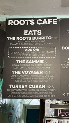Menu photo 1 Roots Cafe Brooklyn, NY