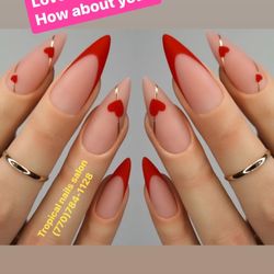 Tropical Nails - Valentine's nails designs