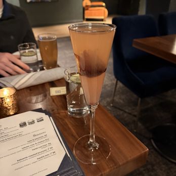 Crave Dessert Bar - Non-Alcoholic Hibiscus Prosecco Mocktail - Bars Near Me - Asheville, North Carolina Crave Dessert Bar - Non-Alcoholic Hibiscus Prosecco Mocktail - Bars Near Me - Asheville, North Carolina