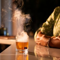 A signature Smoked Old Fashion at Saddlebrook