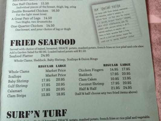 Menu photo 8 Mike's Clam Shack Wells, ME