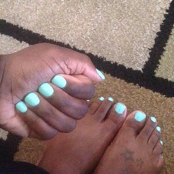 Special Nails - Pedicure and Manicure with thin overlay. Color is #1 on the Perfect match gel color wheel! So Pretty - Nail Salons Near Me - Fairfield, California