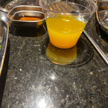 Inju Korean BBQ - Pumpkin rice drink (complimentary) - Korean Near Me - Wheaton, Maryland