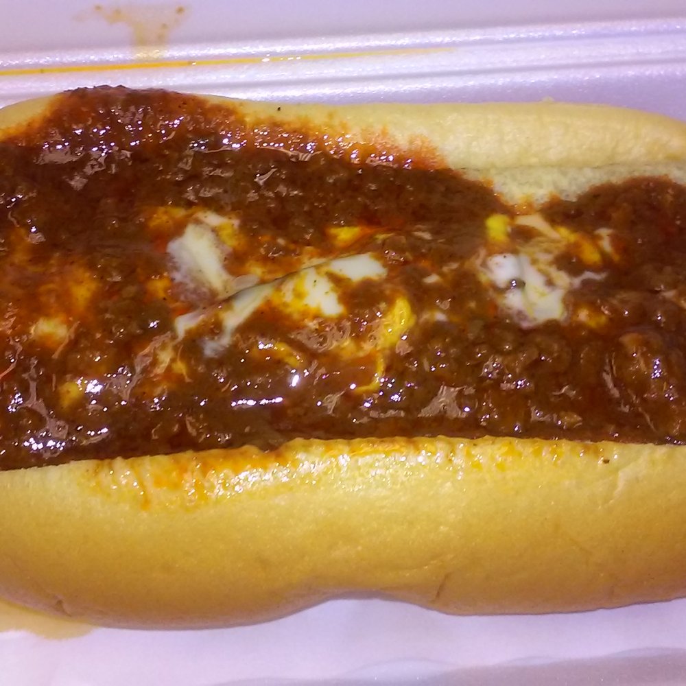 Char-Hut - Chili Cheese Dog with Mustard - Burgers Near Me - Davie, Florida Char-Hut - Chili Cheese Dog with Mustard - Burgers Near Me - Davie, Florida